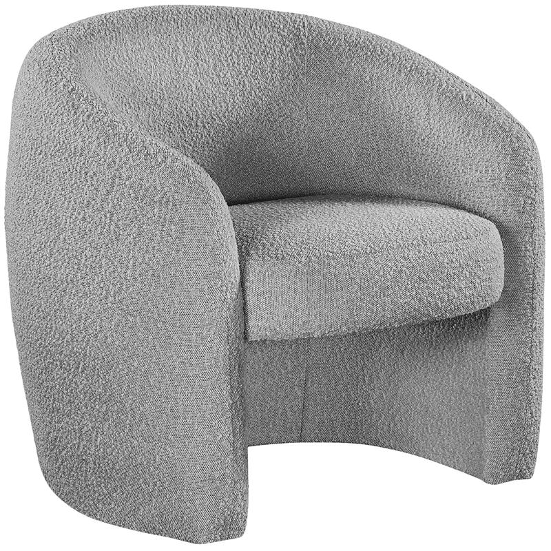 Meridian Furniture Acadia Grey Boucle Fabric Accent Chair
