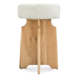 Meridian Furniture Jasper Cream Boucle Fabric Stool