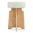 Meridian Furniture Jasper Cream Boucle Fabric Stool