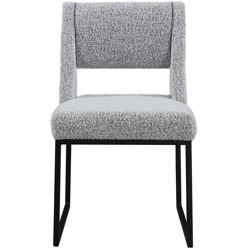 Meridian Furniture Jayce Grey Boucle Fabric Dining Chair