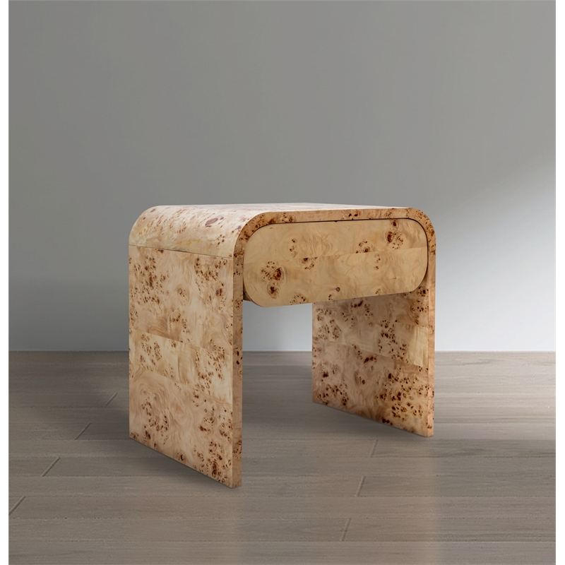 Meridian Furniture Cresthill Burl Wood Night Stand
