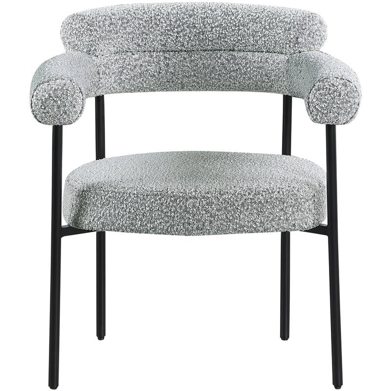 Meridian Furniture Blake Grey Boucle Fabric Dining Chair Set of 2