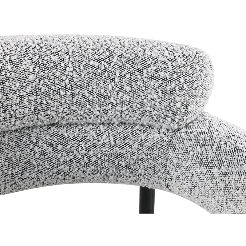 Meridian Furniture Blake Grey Boucle Fabric Dining Chair Set of 2