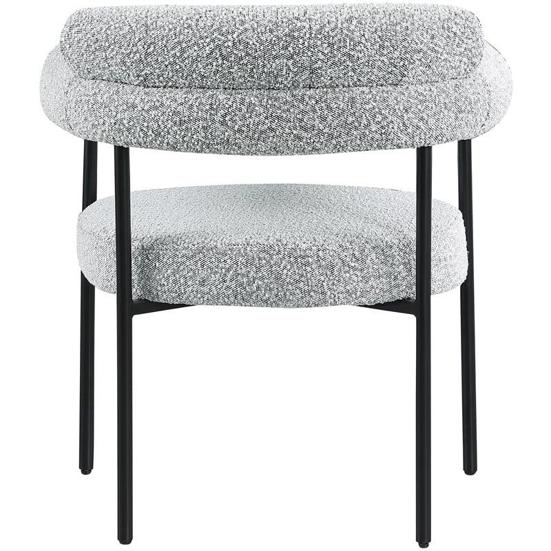 Meridian Furniture Blake Grey Boucle Fabric Dining Chair Set of 2