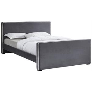 Meridian Furniture Dillard Grey Velvet King Bed