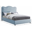 Meridian Furniture Felix Light Blue Linen Textured Fabric Full Bed