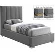 Meridian Furniture Pierce Grey Linen Textured Fabric Twin Bed
