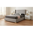 Meridian Furniture Royce Grey Linen Textured Fabric Full Bed