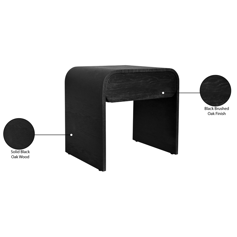Meridian Furniture Cresthill Black Oak Night Stand