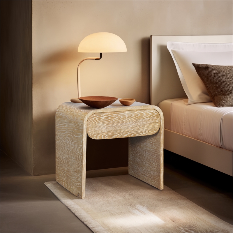 Meridian Furniture Cresthill White Oak Night Stand