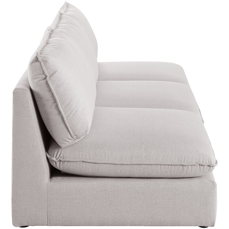 Meridian Furniture Mackenzie Beige Durable Linen Textured Modular Sofa