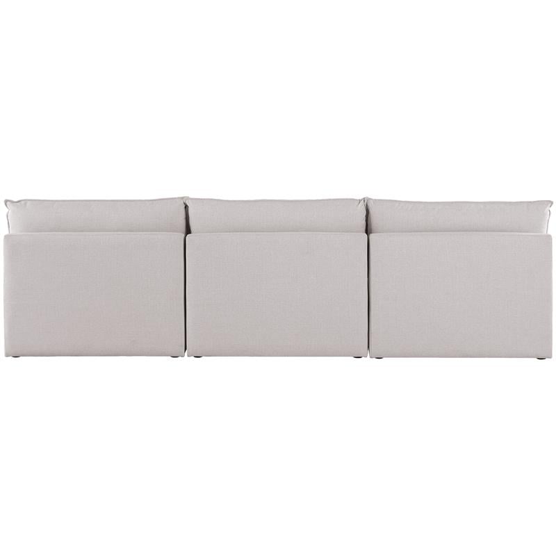 Meridian Furniture Mackenzie Beige Durable Linen Textured Modular Sofa