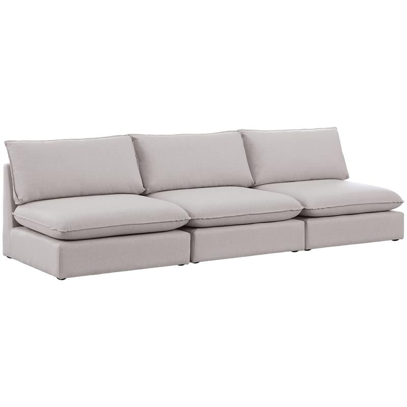 Meridian Furniture Mackenzie Beige Durable Linen Textured Modular Sofa