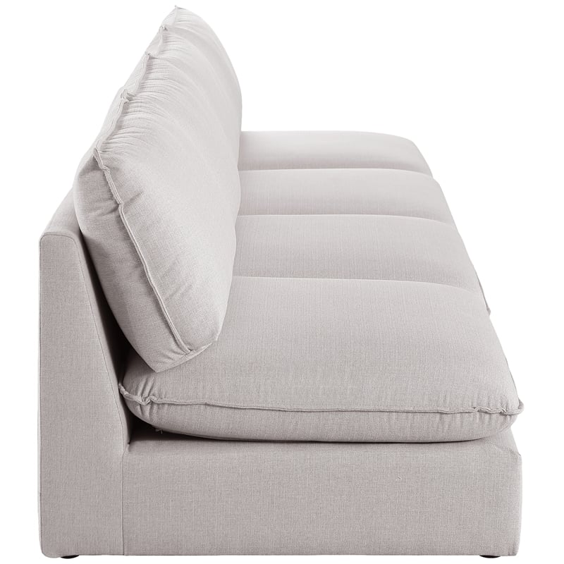 Meridian Furniture Mackenzie Beige Durable Linen Textured Modular Sofa