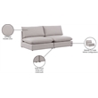 Meridian Furniture Mackenzie Beige Durable Linen Textured Modular Sofa