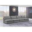 Meridian Furniture Mackenzie Grey Durable Linen Textured Modular Sofa