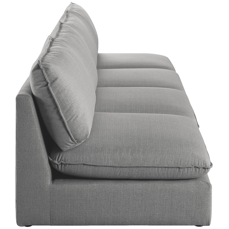 Meridian Furniture Mackenzie Grey Durable Linen Textured Modular Sofa