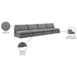 Meridian Furniture Mackenzie Grey Durable Linen Textured Modular Sofa