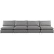 Meridian Furniture Mackenzie Grey Durable Linen Textured Modular Sofa