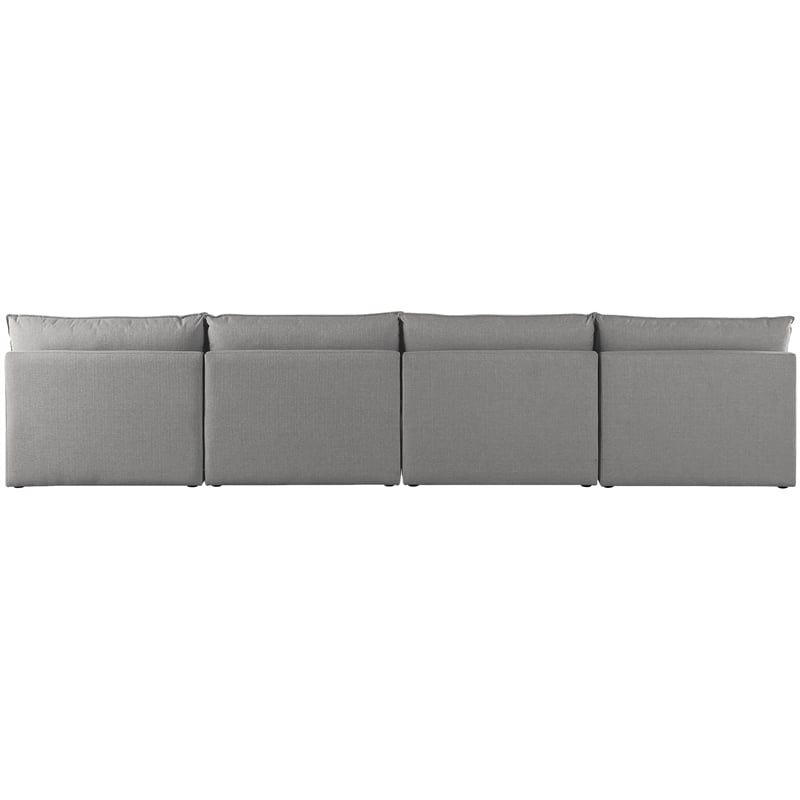 Meridian Furniture Mackenzie Grey Durable Linen Textured Modular Sofa