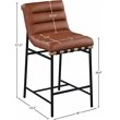 Meridian Furniture Burke Cognac Vegan Leather Counter Stool