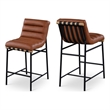 Meridian Furniture Burke Cognac Vegan Leather Counter Stool