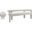 Meridian Furniture Athena Cream Boucle Fabric Bench