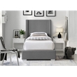 Meridian Furniture Royce Grey Linen Textured Fabric Twin Bed