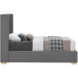Meridian Furniture Royce Grey Linen Textured Fabric Twin Bed