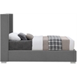 Meridian Furniture Royce Grey Linen Textured Fabric Twin Bed