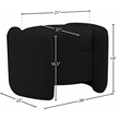 Meridian Furniture Horizon Black Boucle Fabric Ottoman