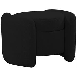 Meridian Furniture Horizon Black Boucle Fabric Ottoman