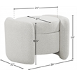 Meridian Furniture Horizon Cream Boucle Fabric Ottoman