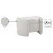 Meridian Furniture Horizon Cream Boucle Fabric Ottoman
