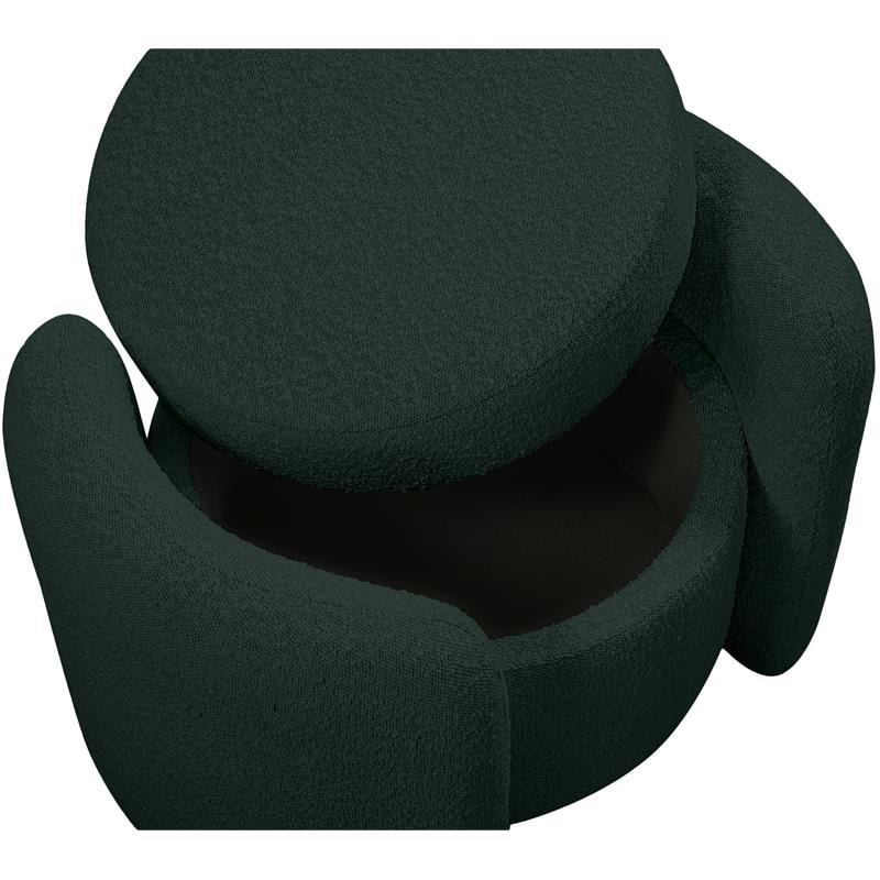Meridian Furniture Horizon Green Boucle Fabric Ottoman