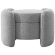 Meridian Furniture Horizon Grey Boucle Fabric Ottoman