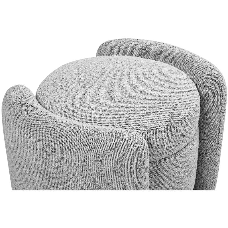 Meridian Furniture Horizon Grey Boucle Fabric Ottoman