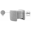 Meridian Furniture Horizon Grey Boucle Fabric Ottoman