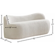 Meridian Furniture Flair Cream Boucle Fabric Bench
