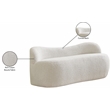 Meridian Furniture Flair Cream Boucle Fabric Bench