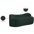 Meridian Furniture Flair Green Boucle Fabric Bench