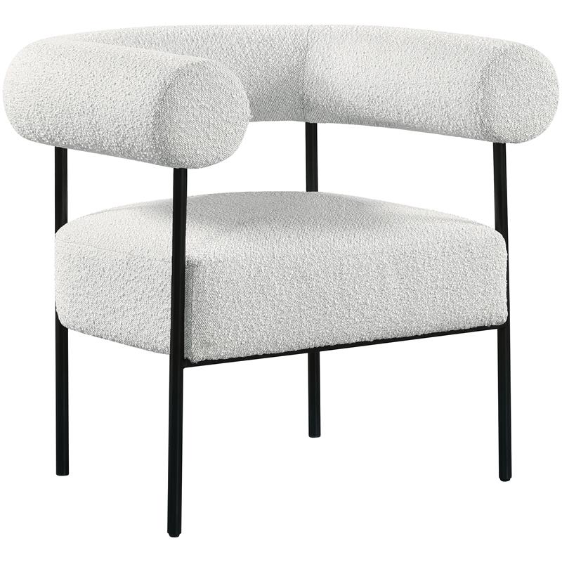 Meridian Furniture Blake Cream Boucle Fabric Accent Chair
