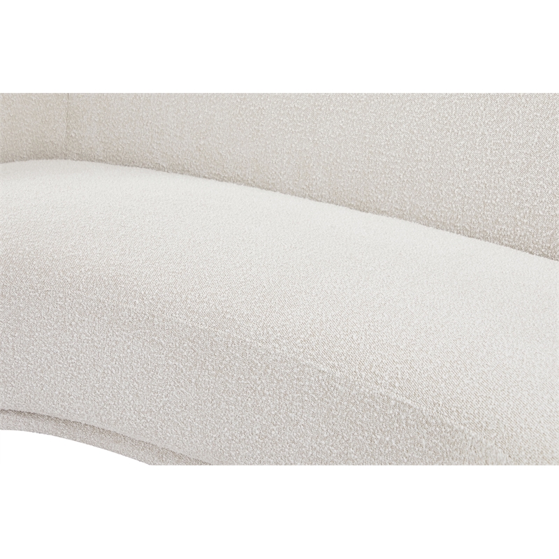 Meridian Furniture Hyde Cream Boucle Fabric Sofa