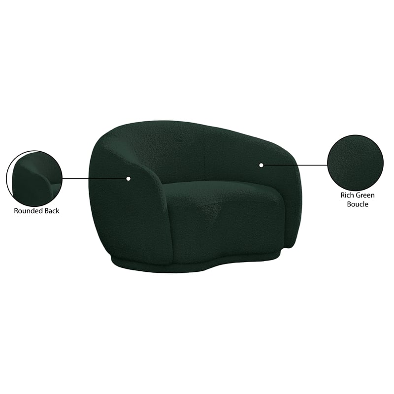 Meridian Furniture Hyde Green Boucle Fabric Chair