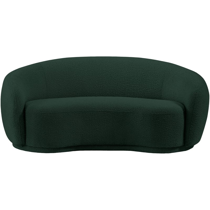 Meridian Furniture Hyde Green Boucle Fabric Loveseat
