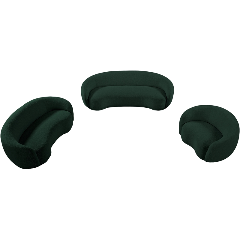 Meridian Furniture Hyde Green Boucle Fabric Loveseat