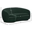 Meridian Furniture Hyde Green Boucle Fabric Loveseat