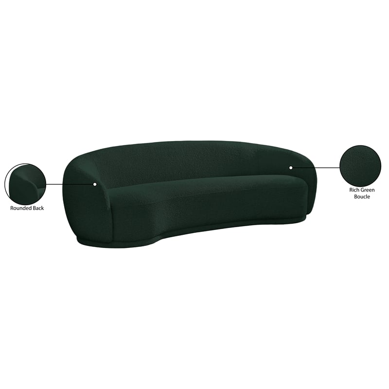 Meridian Furniture Hyde Green Boucle Fabric Sofa