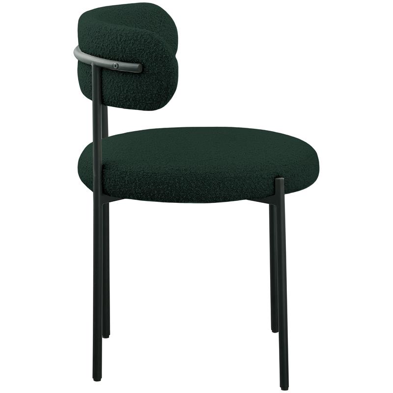 Meridian Furniture Beacon Green Boucle Fabric Dining Chair