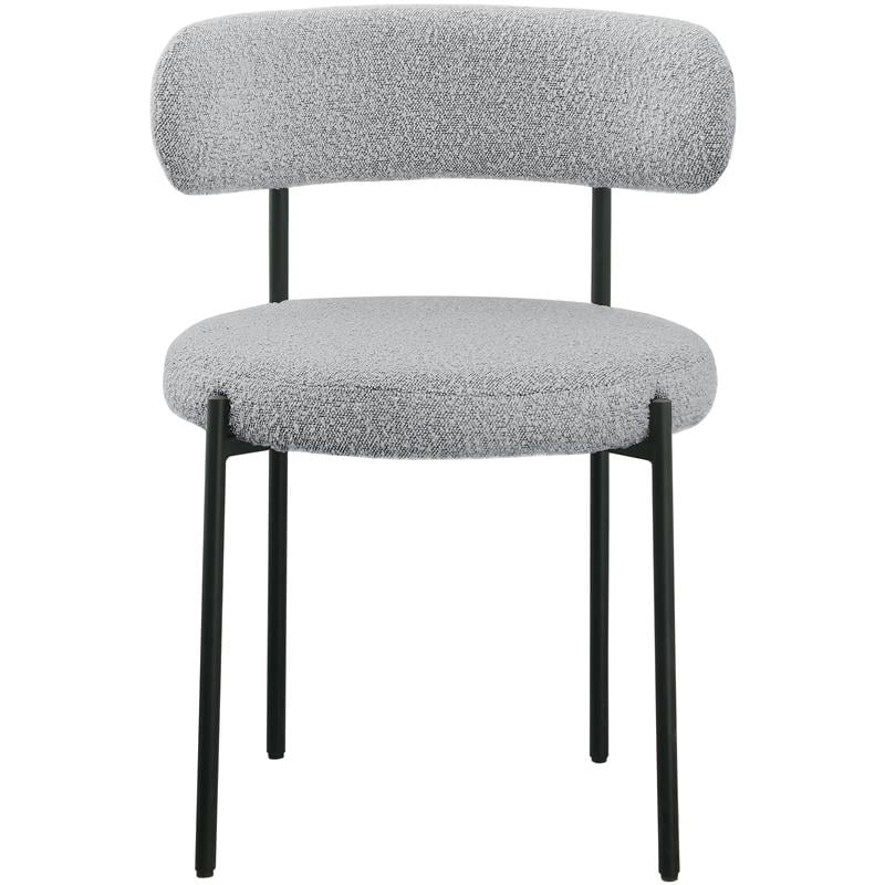 Meridian Furniture Beacon Grey Boucle Fabric Dining Chair